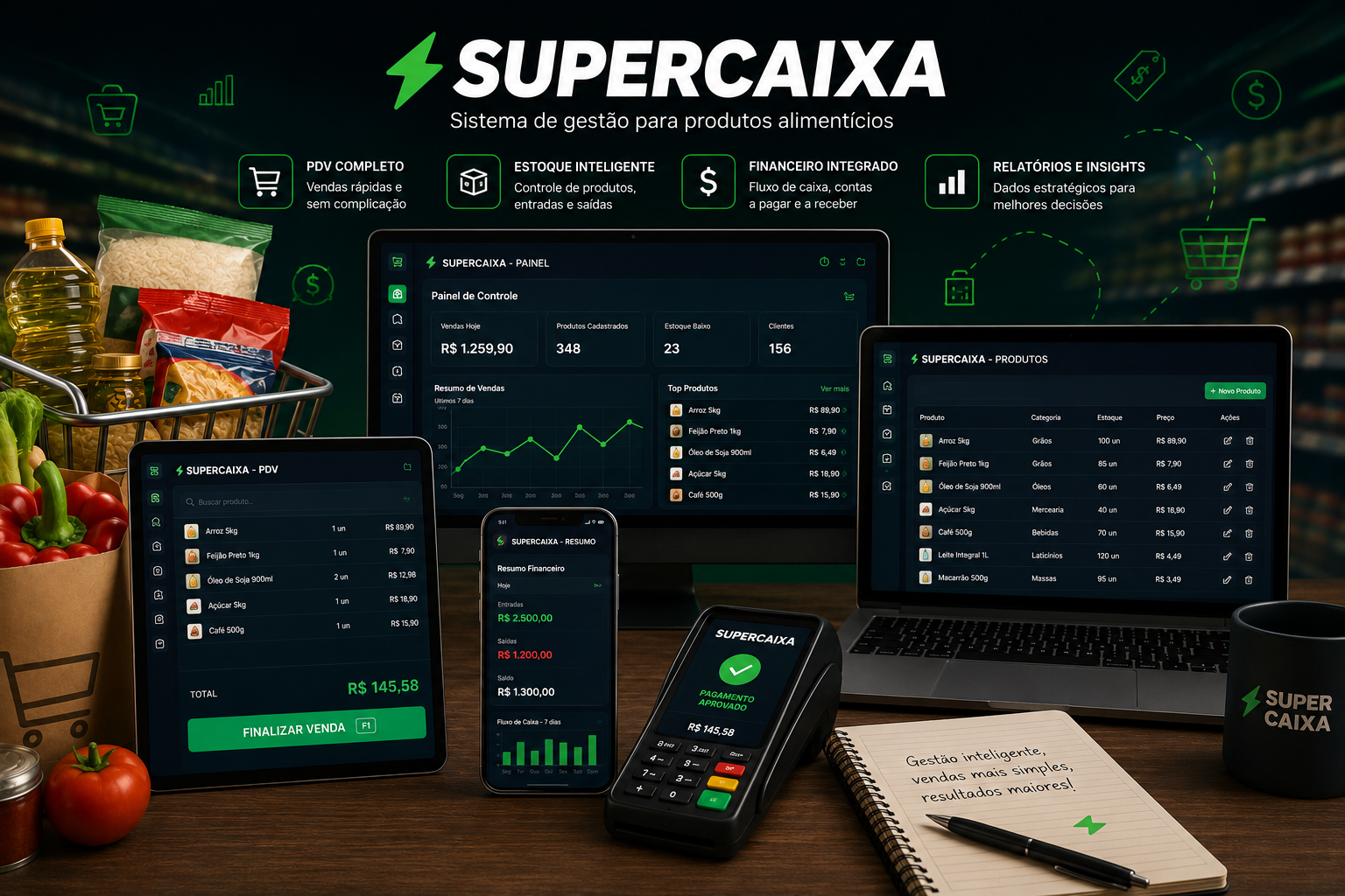 Dashboard do SuperCaixa